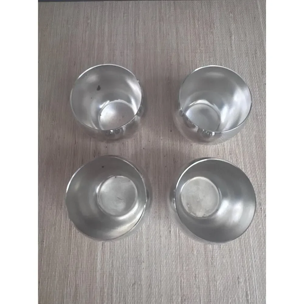 Vintage Set MCM Poole Silver Plated Cordial Cups or Wine Goblets (4)